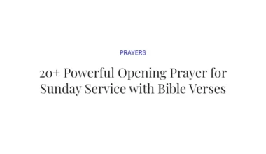 20+ Powerful Opening Prayer for Sunday Service with Bible Verses