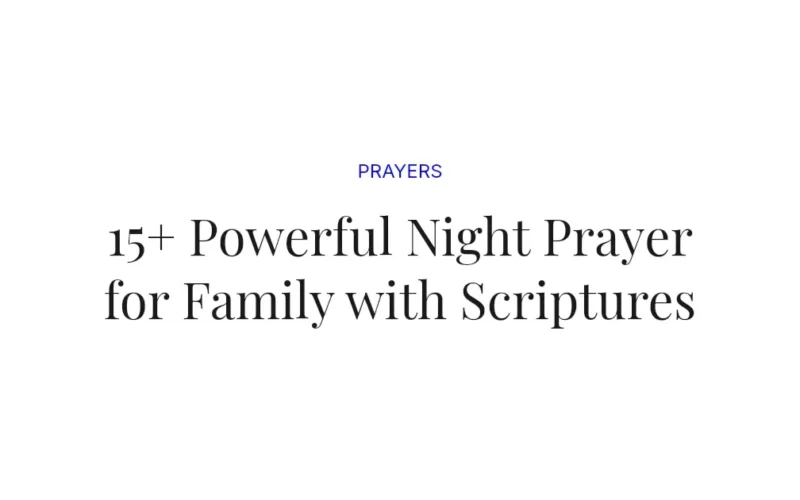15+ Powerful Night Prayer for Family with Scriptures